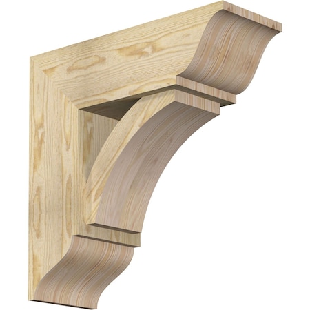 Ekena Millwork Thorton Traditional Rough Sawn Bracket w/ Offset Brace, Douglas Fir, 8"W x 22"D x 22"H BKT0806X22X22THR01RDF